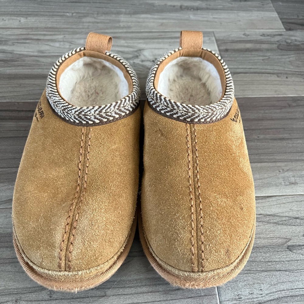 Kid’s Koolaburra Tan Suede Slip-Ons - Size 2